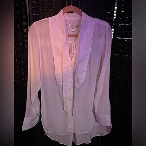 NWT Banana Republic Alchemy Silk Tuxedo Longline Tunic Shirt